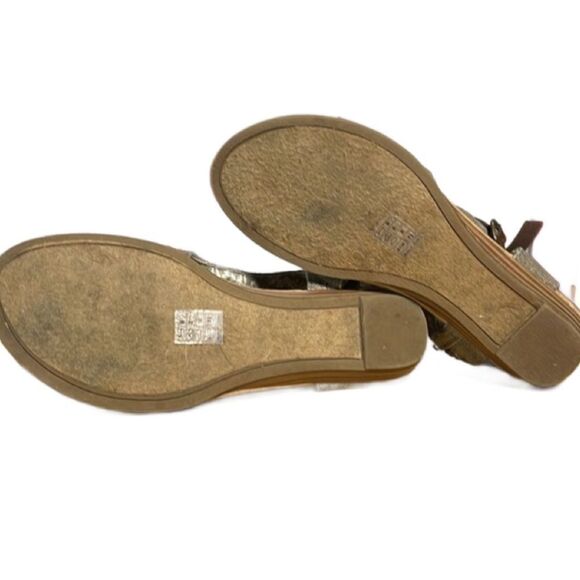 Blowfish Boho Tan & Brown Balla Open Toe Canvas Sandals w/Belt (Size: 7.5) - Picture 12 of 12